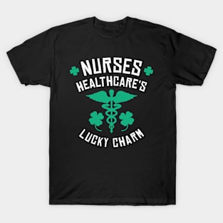 St. Patrick's Day Nurse Healthcare Clover Lucky Charm T-Shirt